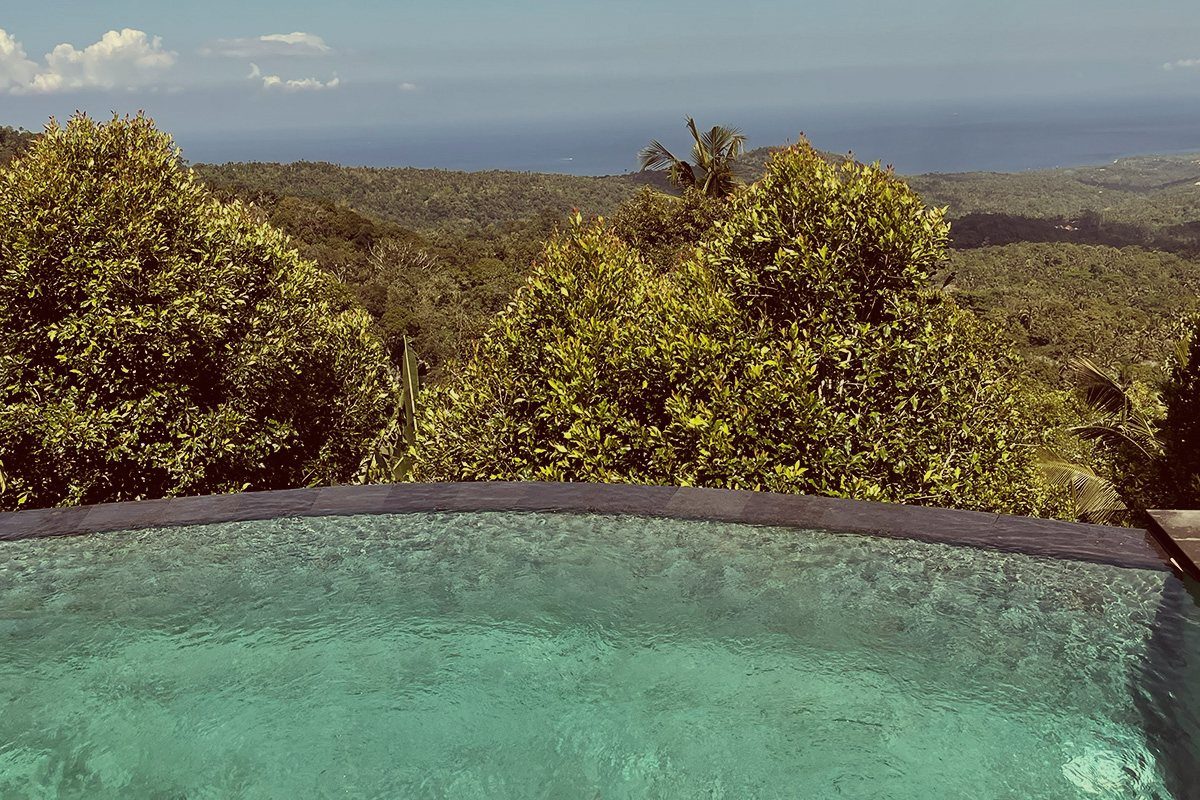 Jungle-edge swimming pool at a small C.U.D. experience in Asia